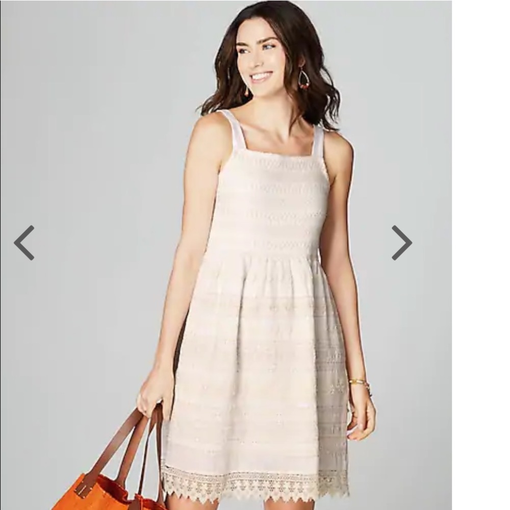 J.Jill Dress Crinkled-Textured Ocean Breeze Embellished Petite Size M New w/Tag - Picture 4 of 9